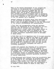 Description by Liam Miller of the project entitled 'The Development of an Irish Alphabet 1953-1961'. (Page 2)